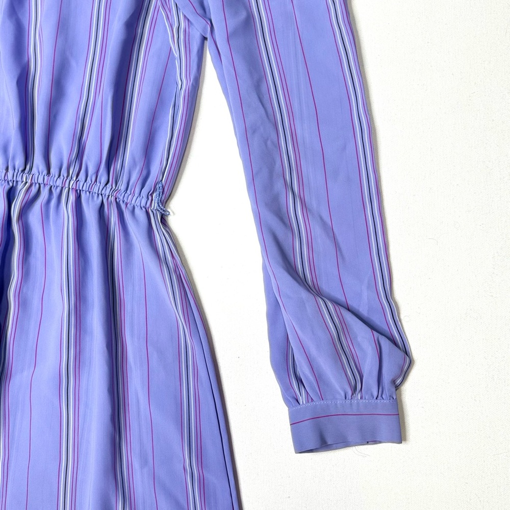 Vintage Charlee Allison Lilac Long Sleeve Dress with Ruffle Details Size 7/8 - Picture 5 of 9
